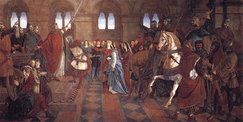 William Dyce Hospitality:the Admission of Sir Tristram to the Fellowship of the Round Table Sweden oil painting art
